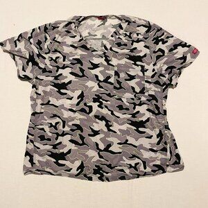 Dickies Camo Scrub Shirt Womens Size 2XL Flaws